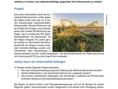Klimafit durch Artenvielfalt - Projektvorstellung, 13.6.2022, 17:00 Uhr