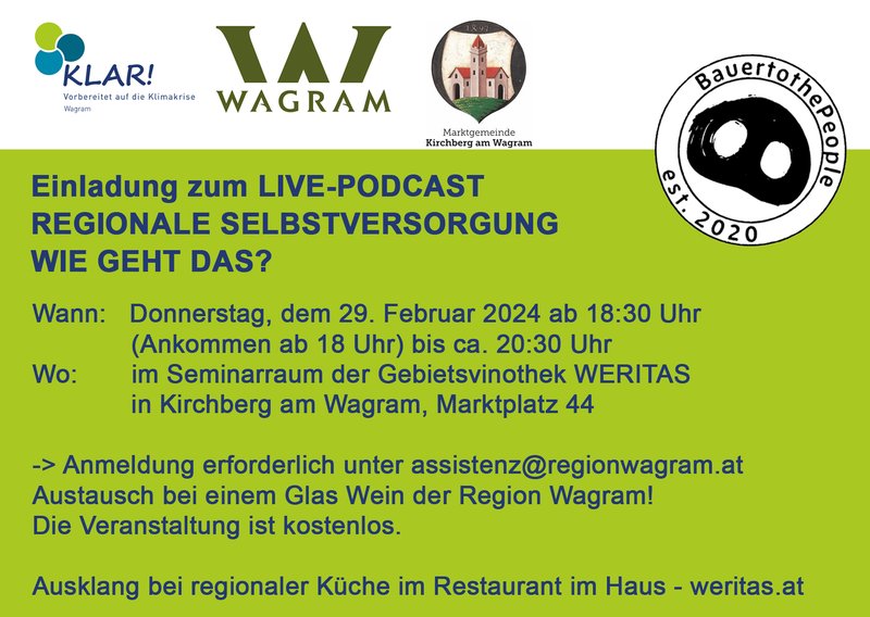 Live-Podcast "Regionale Selbstversorgung - wie geht das?" | 29.02. | Weritas