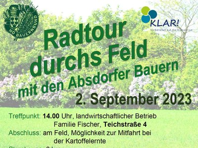 Radtour durchs Feld mit den Absdorfer Bauern