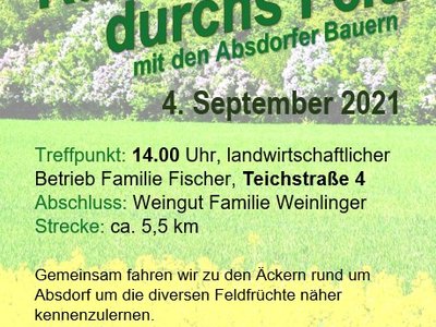 Radtour durchs Feld – Landwirtschaft zum Miterleben