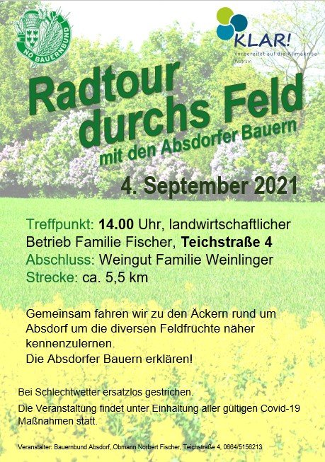 Radtour durchs Feld – Landwirtschaft zum Miterleben